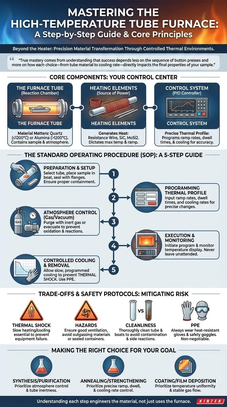What steps are involved in using a High Temperature Tube Furnace? Master Precise Material Transformation Visual Guide
