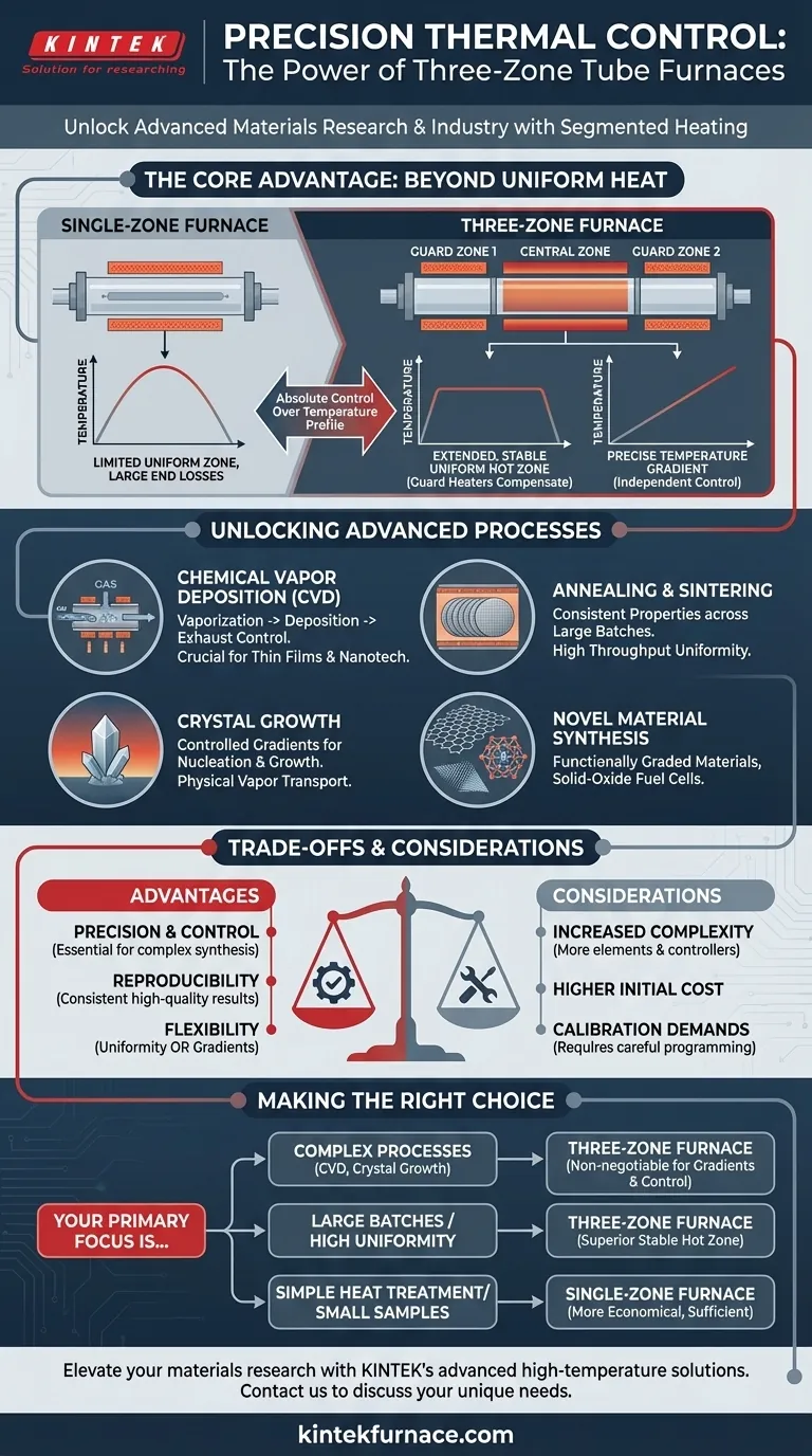 Why are three-zone tube furnaces in high demand? Unlock Precision for Advanced Materials Visual Guide