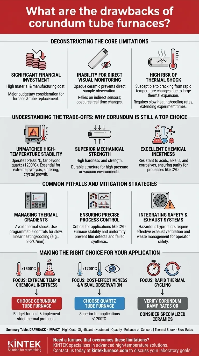 Quali sono gli svantaggi dei forni a tubo in corindone? Gestire costi, visibilità e rischi termici Guida Visiva