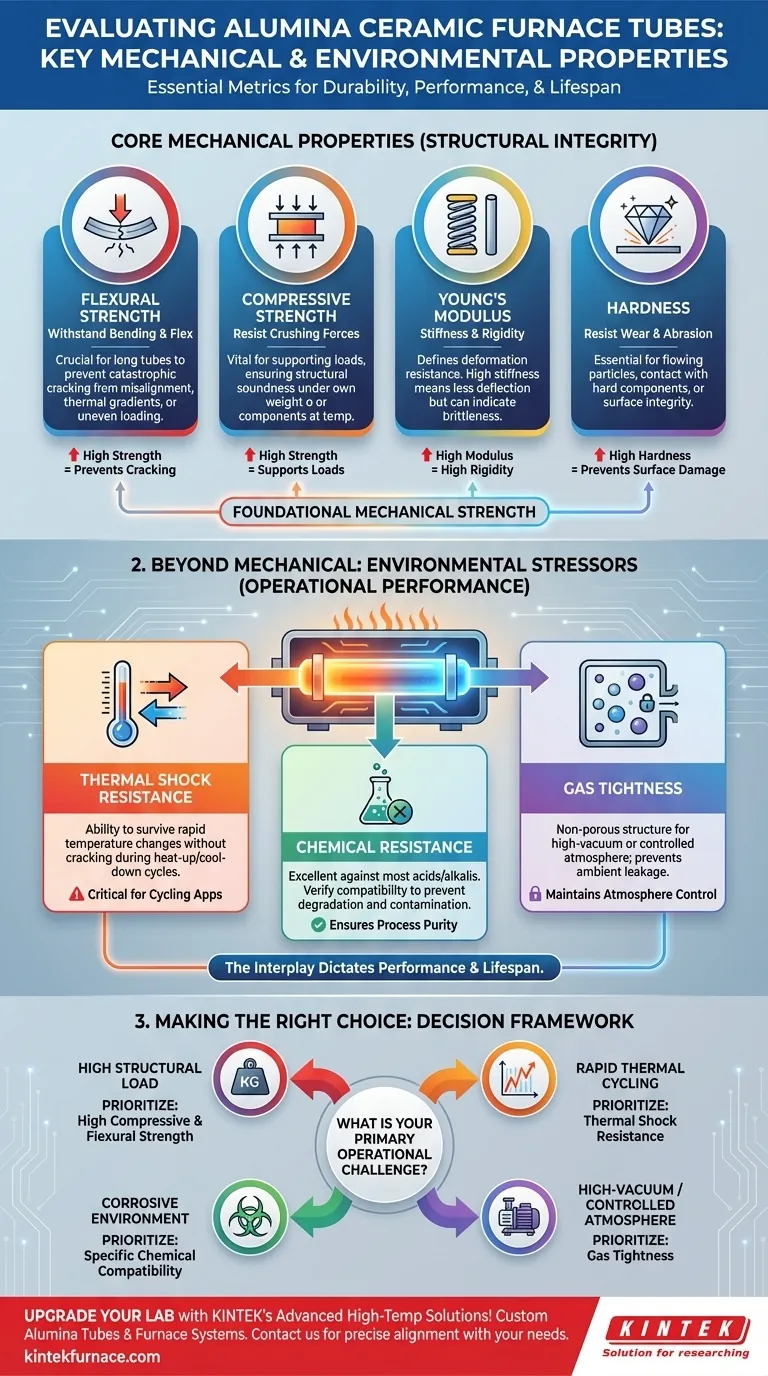 What mechanical properties should be evaluated for alumina ceramic furnace tubes? Ensure Durability and Performance Visual Guide