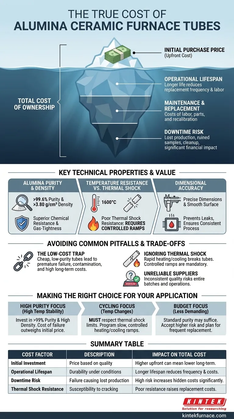 What cost factors should be considered when choosing an alumina ceramic furnace tube? Optimize Total Cost of Ownership Visual Guide