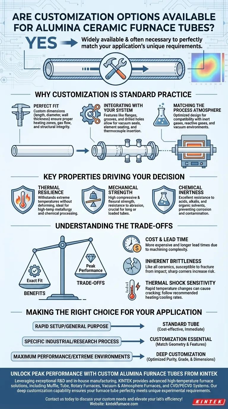 Are customization options available for alumina ceramic furnace tubes? Tailor Them for Your Lab's Needs Visual Guide