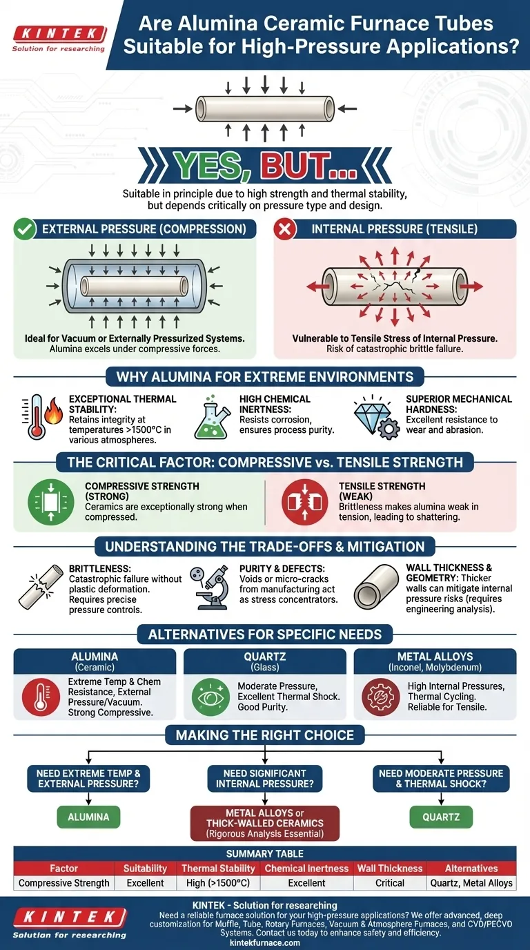 I tubi per forni in ceramica di allumina sono adatti per applicazioni ad alta pressione? Scopri i fattori chiave per un uso sicuro Guida Visiva