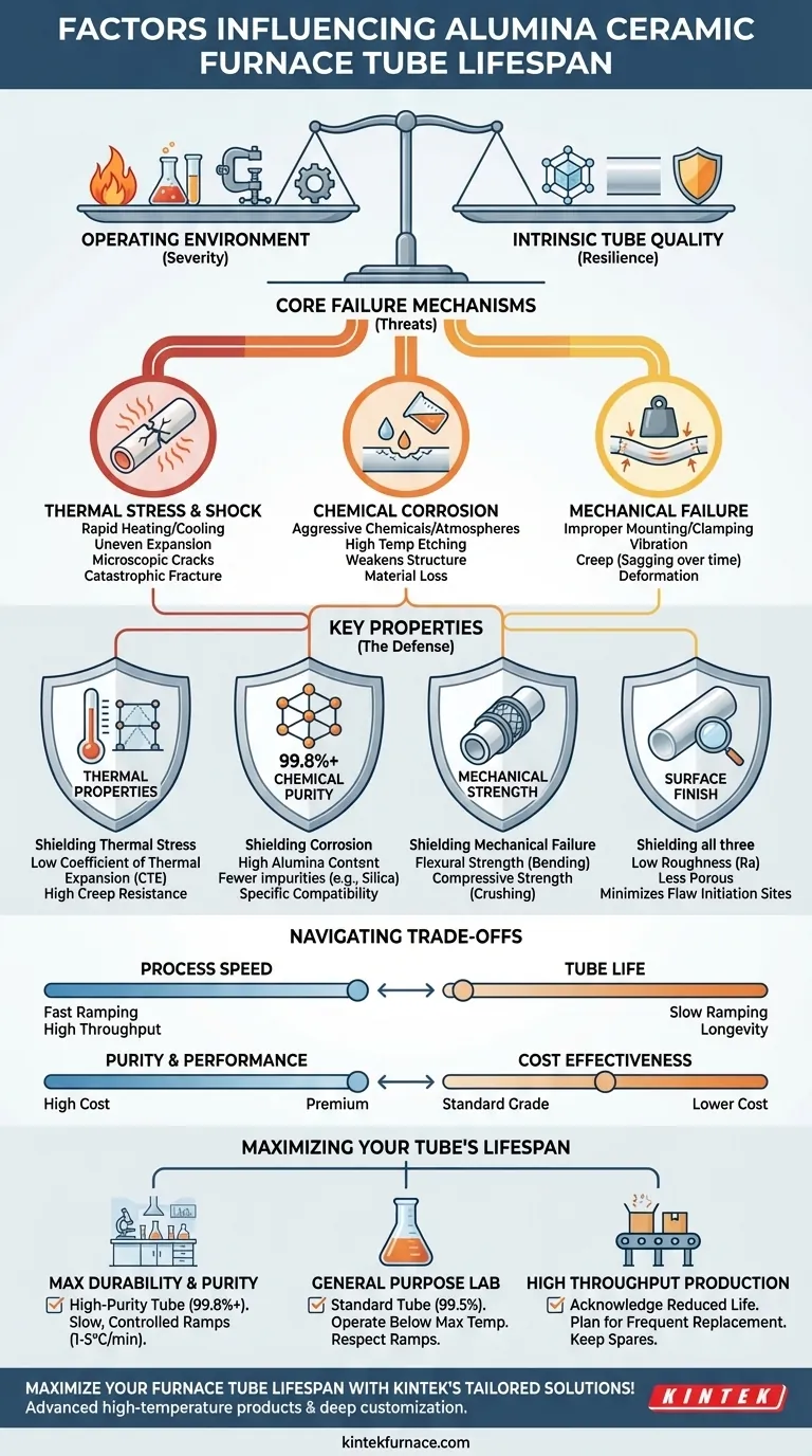 Que factores influenciam a vida útil dos tubos de forno de cerâmica de alumina?Maximizar a durabilidade com dicas de especialistas Guia Visual