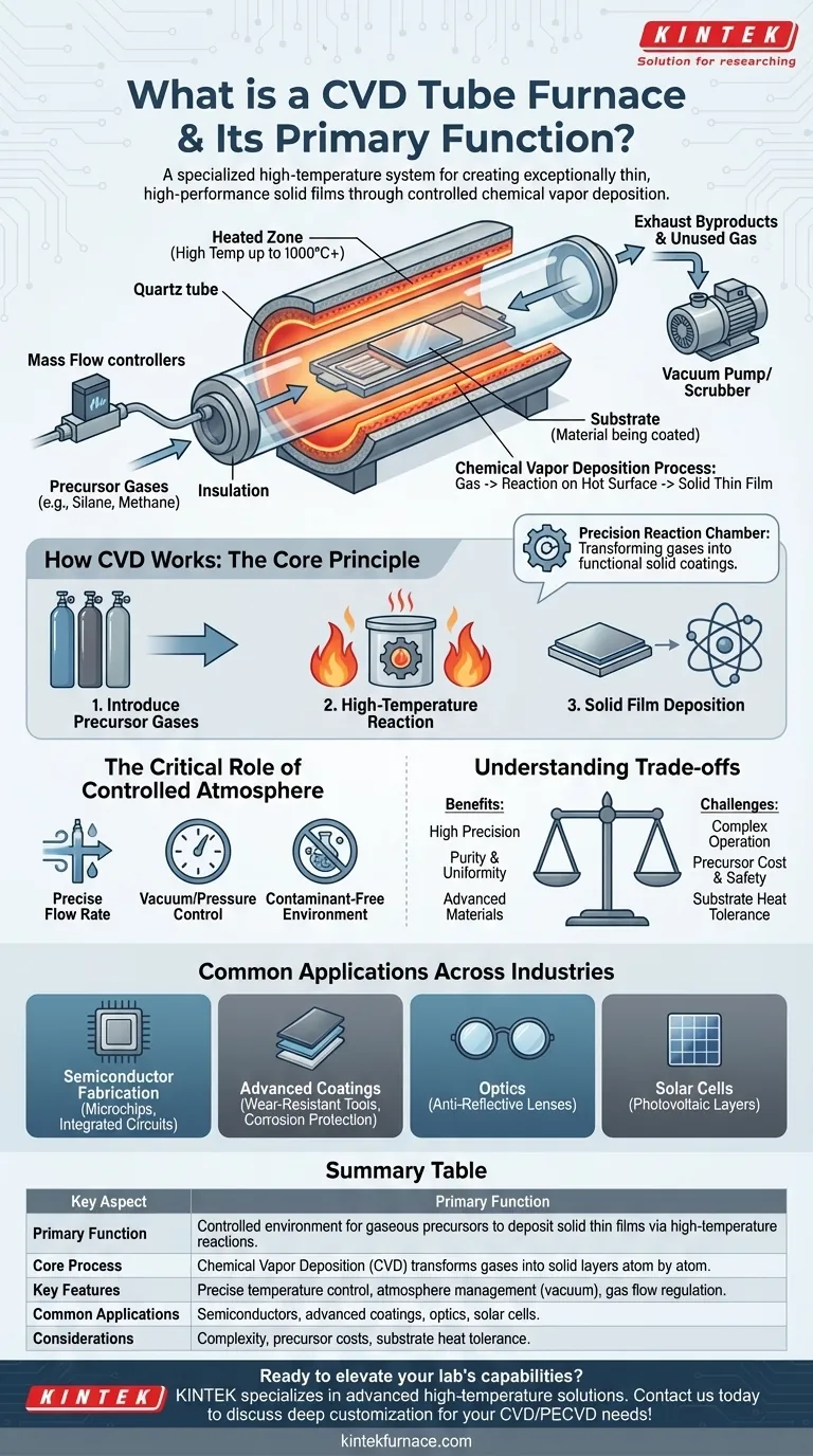 CVD管状炉とその主な機能とは？先端材料の精密薄膜蒸着 ビジュアルガイド