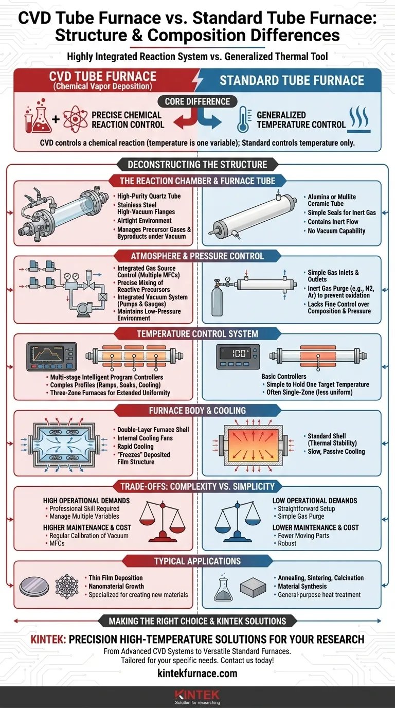En quoi un four tubulaire CVD diffère-t-il des autres fours tubulaires ?Principales différences structurelles et fonctionnelles Guide Visuel
