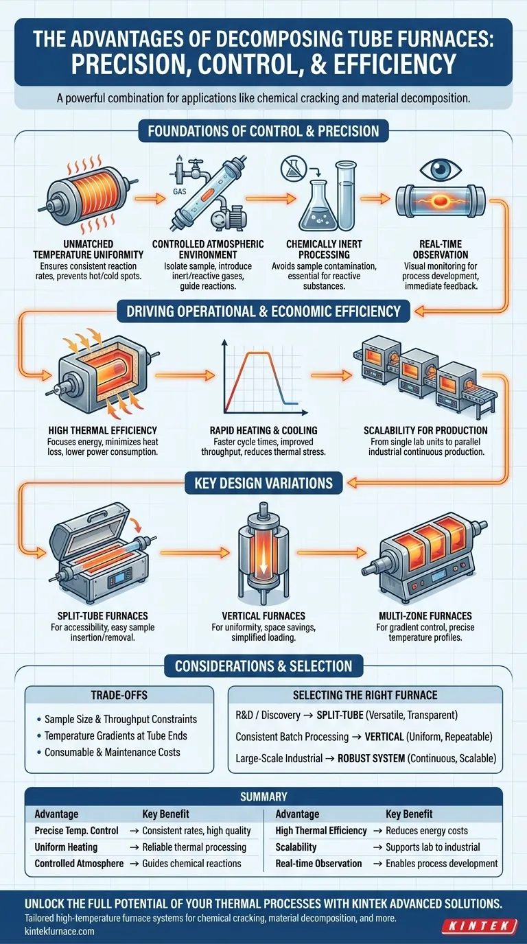 분해 튜브 용광로의 장점은 무엇인가요?실험실의 효율성 및 다목적성 향상 시각적 가이드