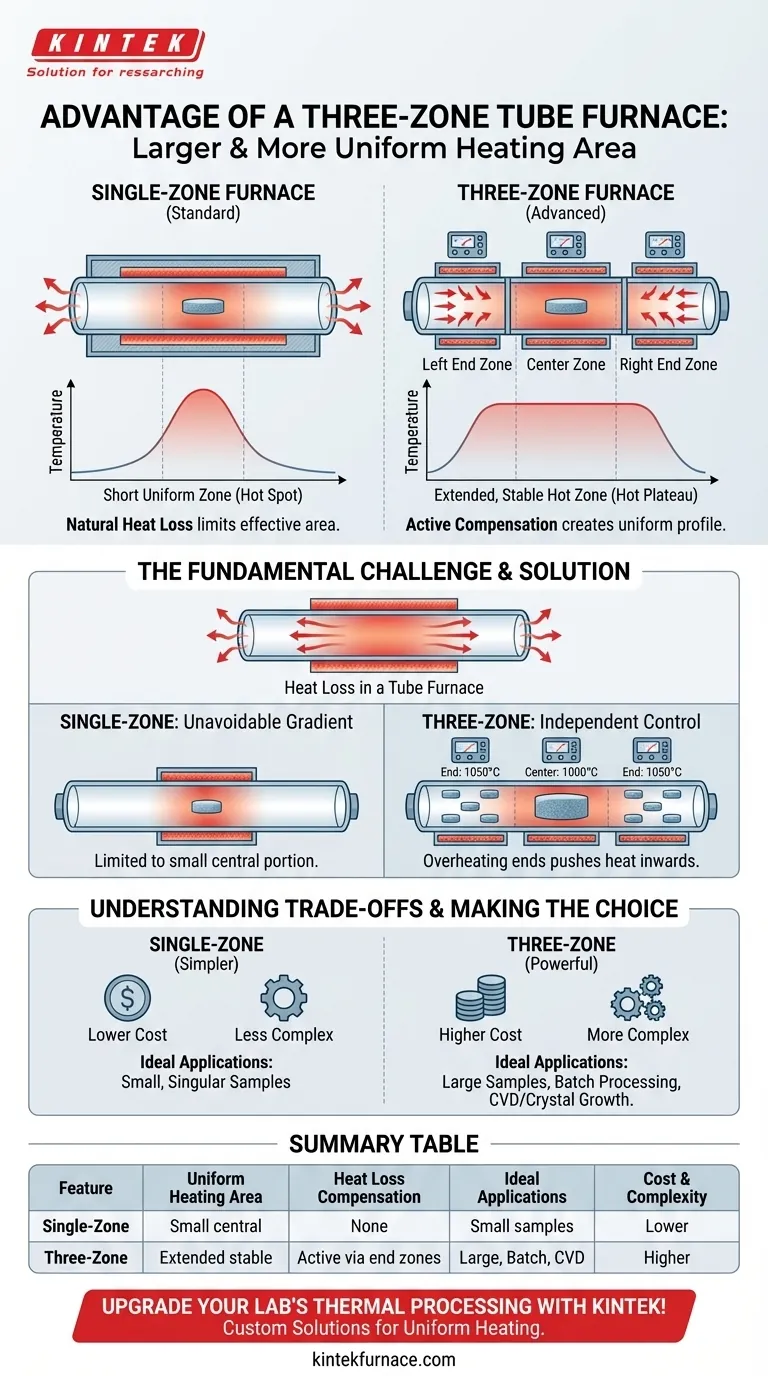 三ゾーン管状炉の利点は何ですか？プロセスのためのより大きく、より均一な加熱を実現 ビジュアルガイド