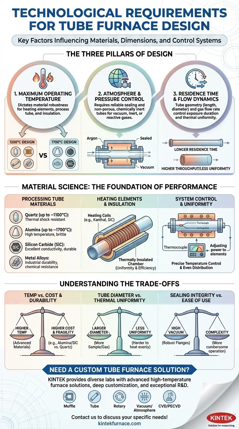 What technological requirements affect tube furnace design? Key Factors for Optimal Performance Visual Guide