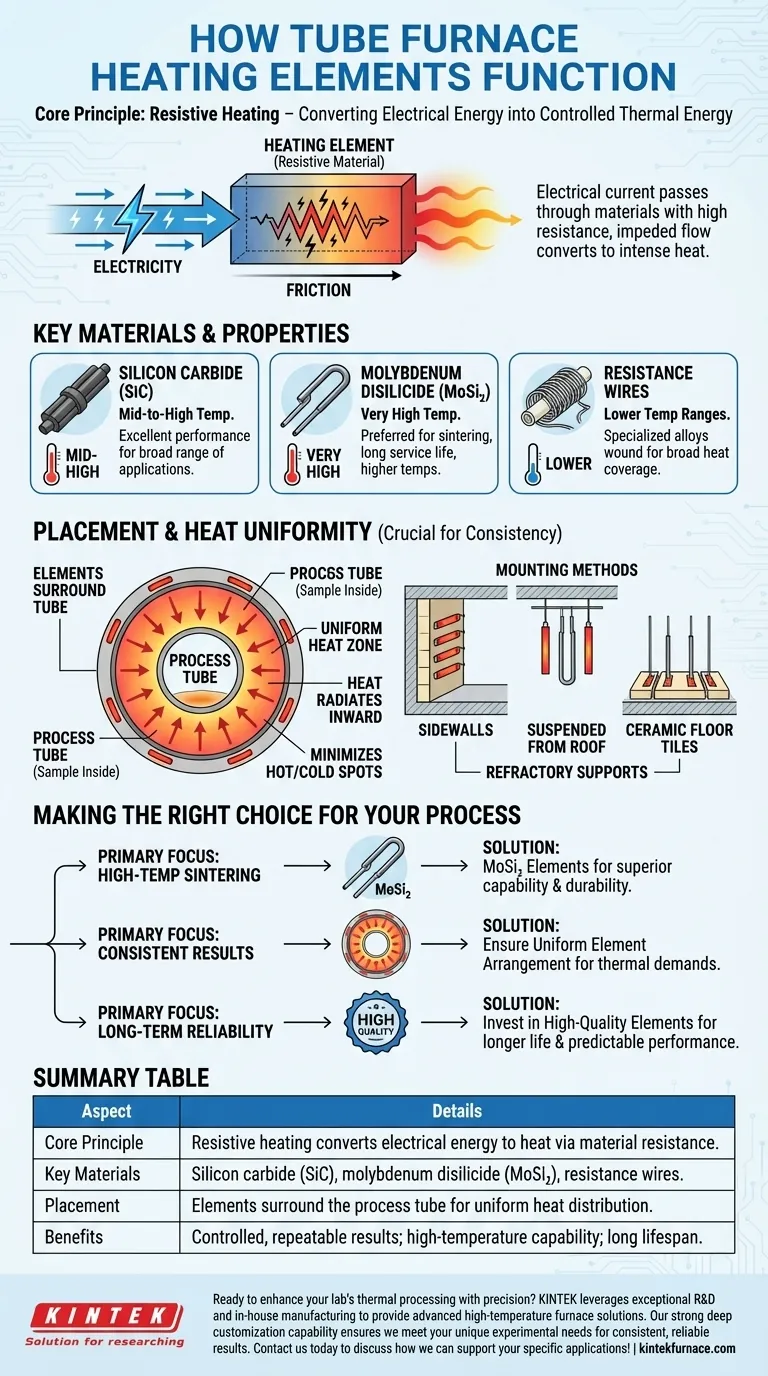 관상로의 발열체는 어떻게 작동합니까? 정밀 가열을 위한 핵심 통찰력 밝히기 시각적 가이드