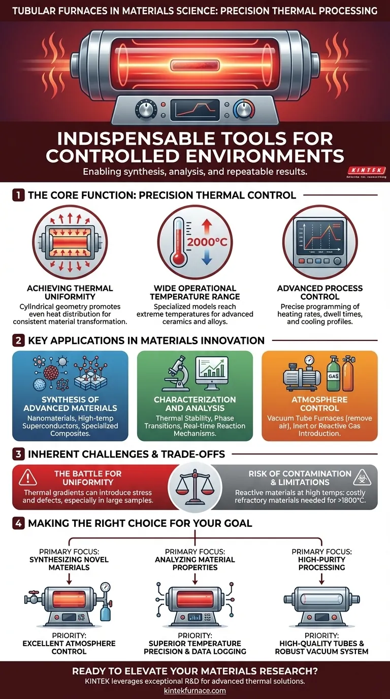 Quali sono i punti chiave riguardanti i forni tubolari e la scienza dei materiali? Sblocca la lavorazione termica di precisione per materiali avanzati Guida Visiva