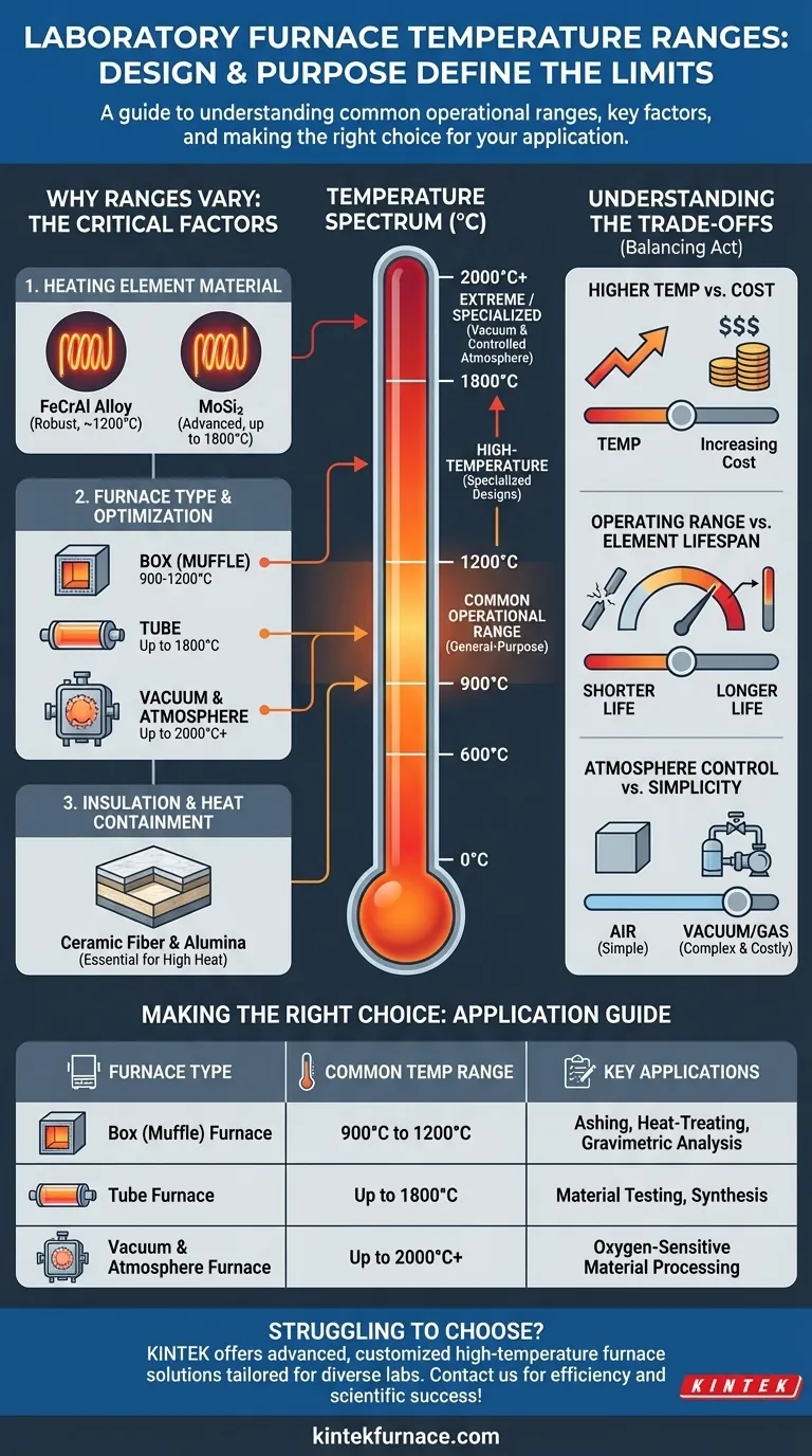 Qual è l'intervallo di temperatura per i forni da laboratorio? Trova la tua soluzione di calore ideale Guida Visiva