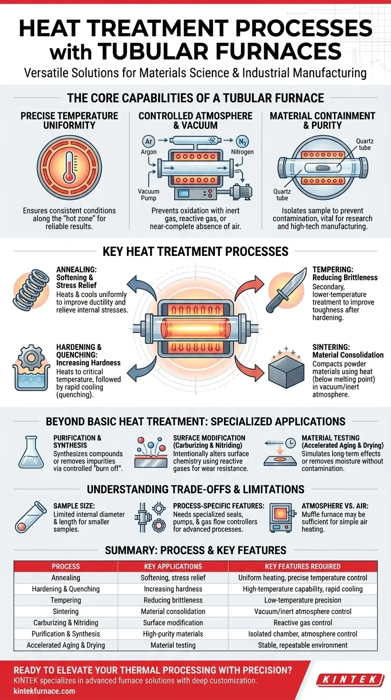 What heat treatment processes can be performed using tubular furnaces? Unlock Precision for Materials Science Visual Guide
