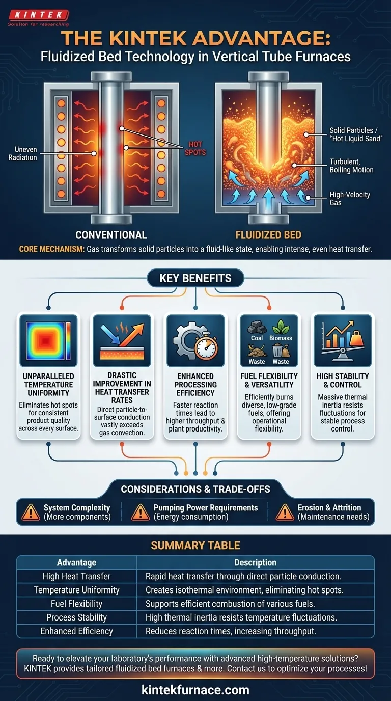 Quais são as principais vantagens de usar a tecnologia de leito fluidizado em fornos tubulares verticais? Aumentar a Eficiência e a Uniformidade Guia Visual