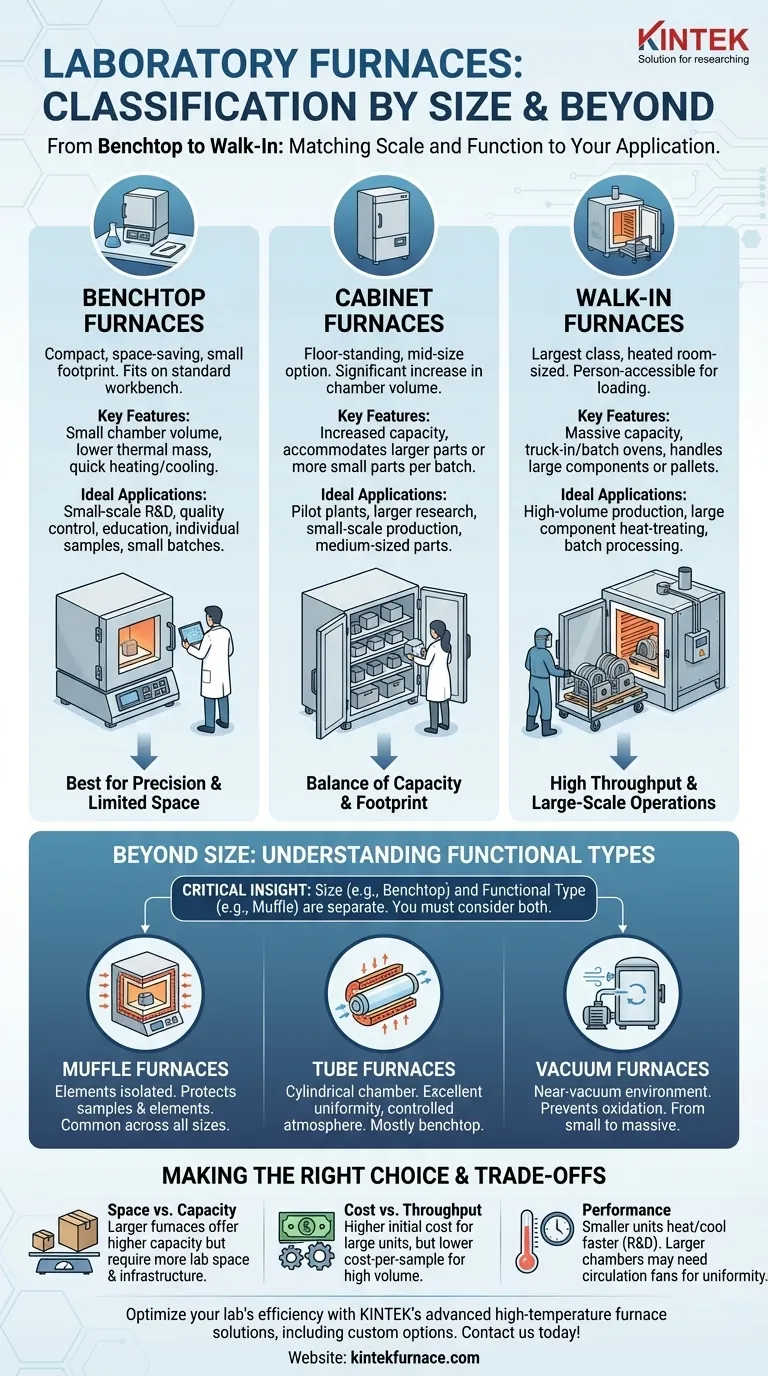 実験室用炉のサイズによる主な種類は何ですか？ラボの規模にぴったりのものを見つけましょう ビジュアルガイド