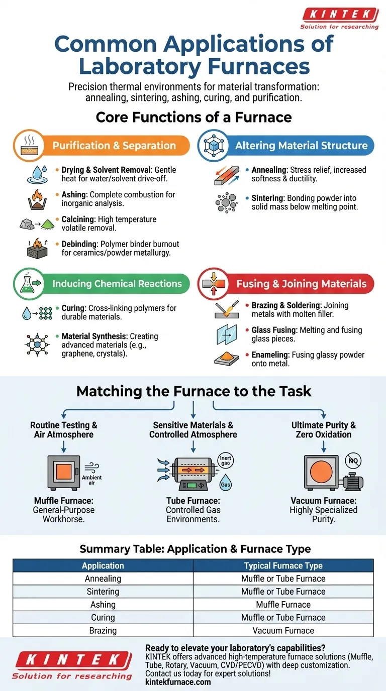 What are some common applications of laboratory furnaces? Unlock Precision in Material Transformation Visual Guide