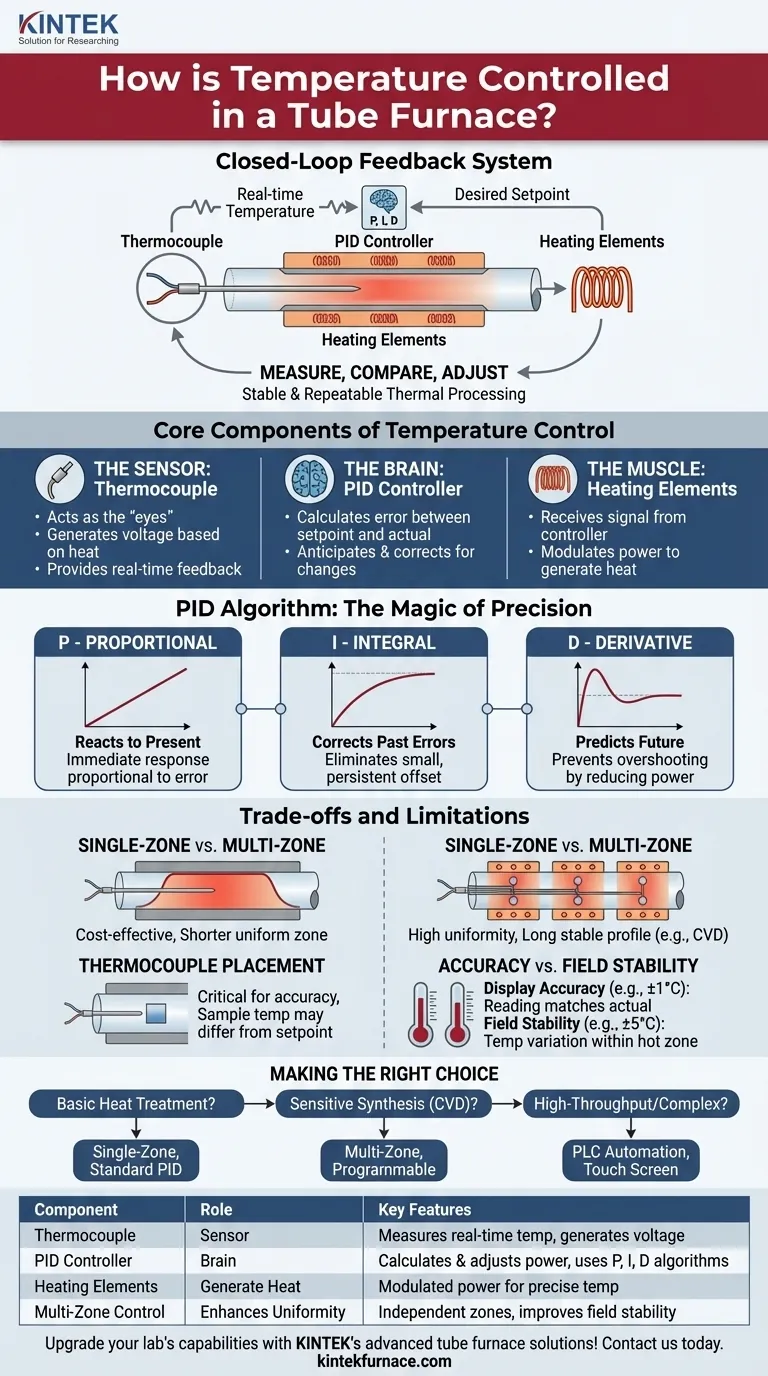 كيف يتم التحكم في درجة الحرارة في فرن الأنابيب؟ احصل على معالجة حرارية دقيقة لمختبرك دليل مرئي