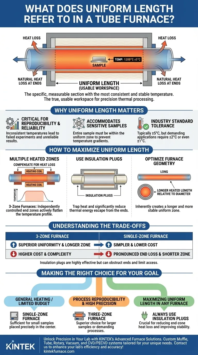 관상로에서 "균일 길이"는 무엇을 의미합니까? 신뢰할 수 있는 결과를 위한 정밀한 온도 제어 보장 시각적 가이드