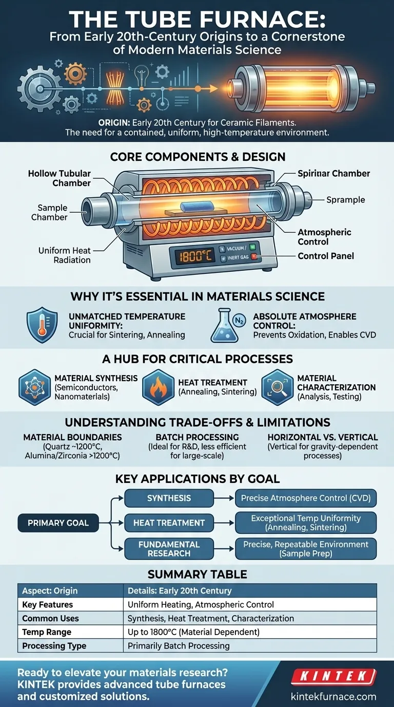 How did the tube furnace originate and where is it commonly used today? Discover Its Evolution and Modern Applications Visual Guide