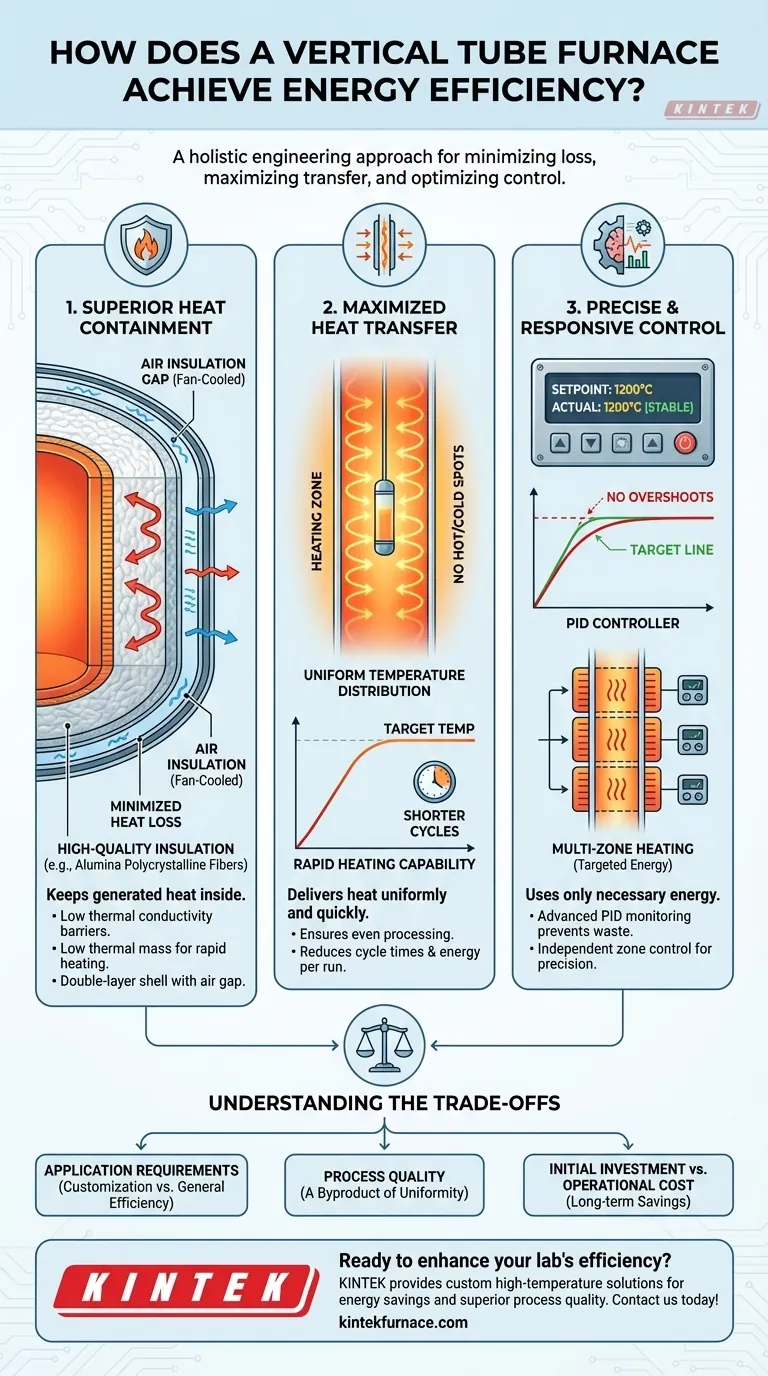 How does a vertical tube furnace achieve energy efficiency? Key Design Features for Lower Energy Costs Visual Guide