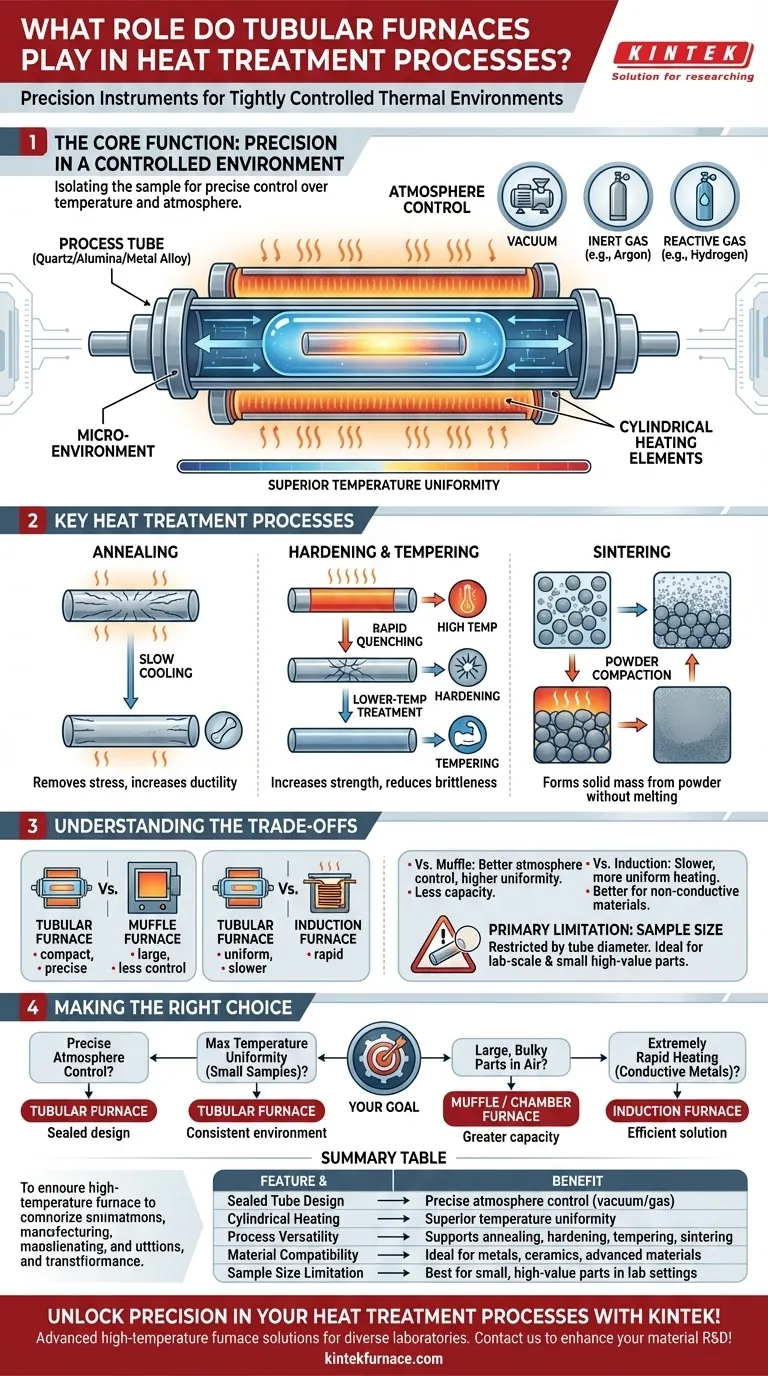 Qual o papel dos fornos tubulares nos processos de tratamento térmico? Controle de Precisão para Propriedades de Materiais Guia Visual