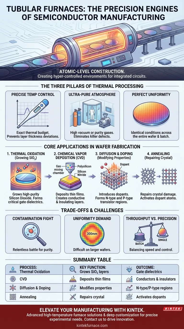 How are tubular furnaces utilized in semiconductor manufacturing? Precision Thermal Processing for High-Yield ICs Visual Guide