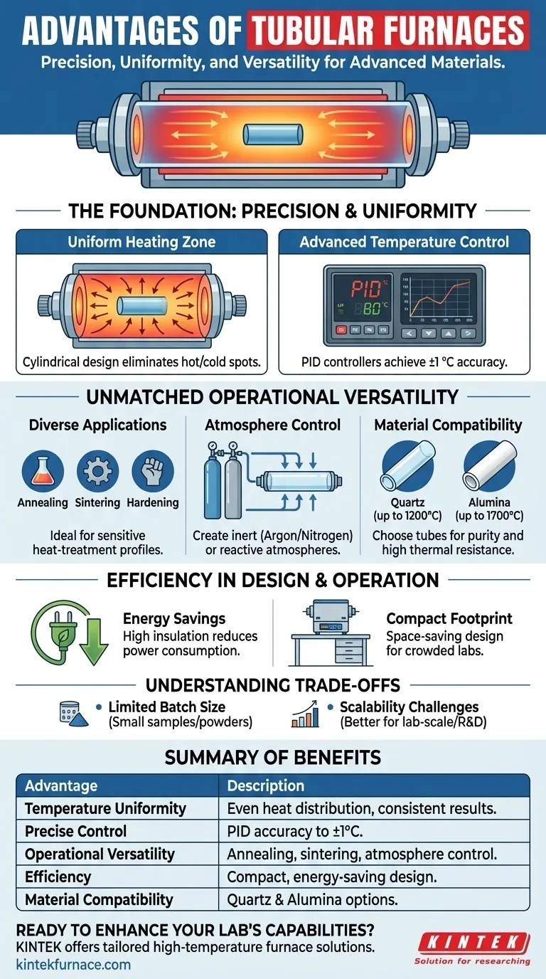 What are the advantages of using tubular furnaces? Achieve Precision and Versatility in Thermal Processing Visual Guide