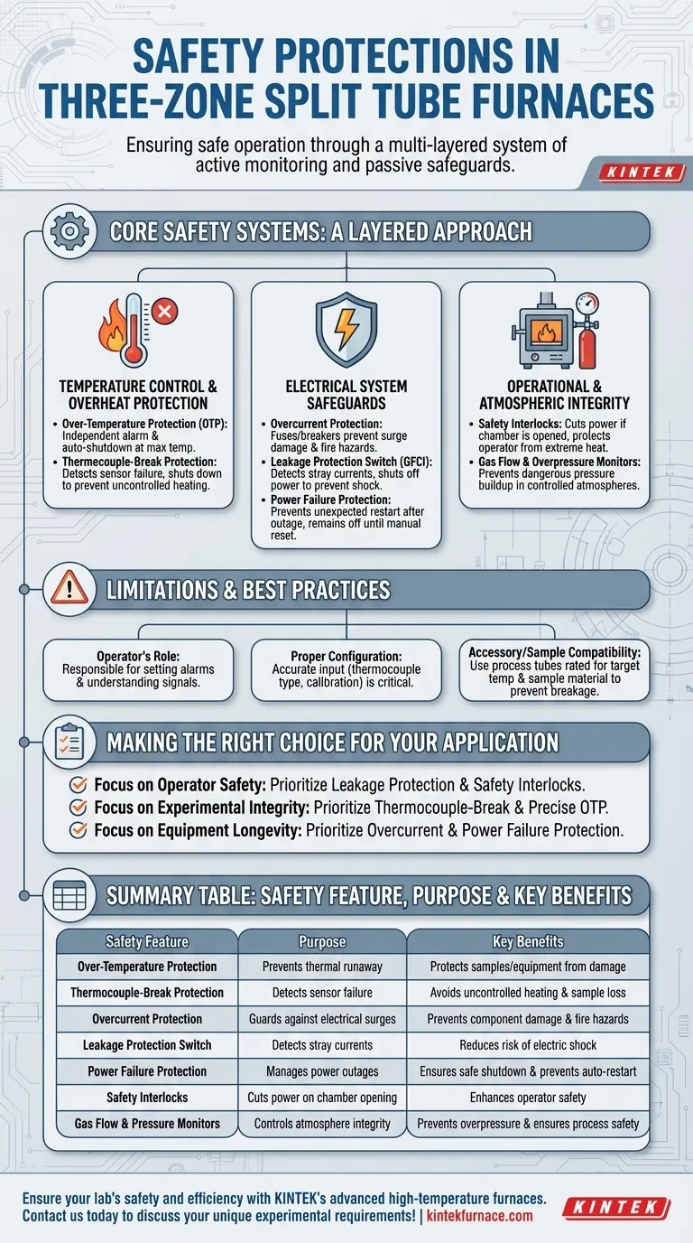 삼구역 분할관상로에는 어떤 안전 보호 장치가 포함되어 있습니까? 안전하고 신뢰할 수 있는 고온 작동 보장 시각적 가이드