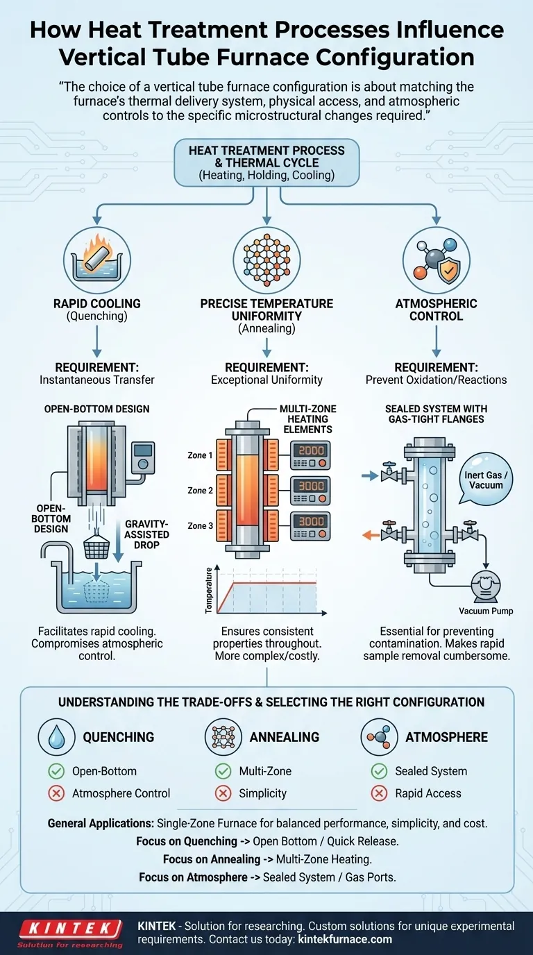 Как процессы термообработки влияют на конфигурацию вертикальной трубчатой печи? Оптимизация для закалки, отжига и прочего Визуальное руководство