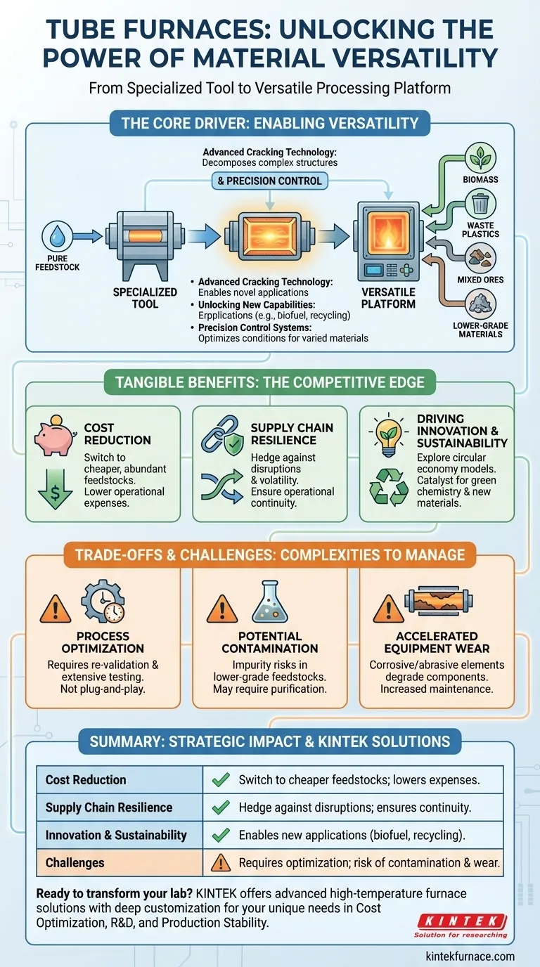 Quelle est la signification de l'élargissement de l'applicabilité des matières premières dans les fours tubulaires ? Débloquez la polyvalence et les économies de coûts Guide Visuel