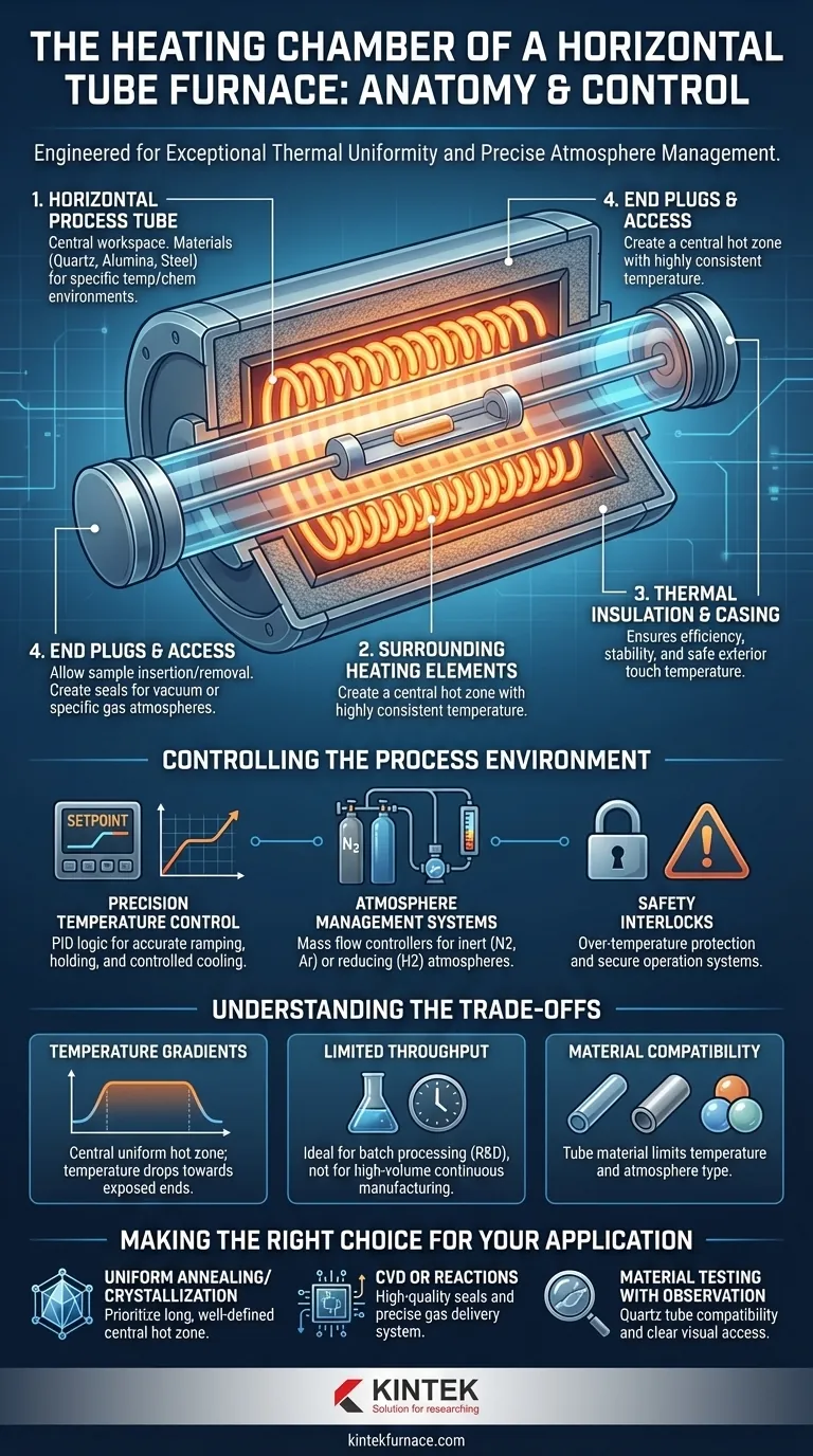 卧式管式炉加热室的常见特点是什么？为您的实验室实现精准热控制 图解指南