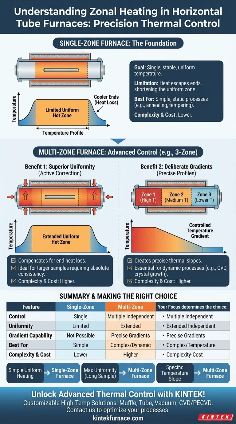 수평관상로에서 구역 가열(zonal heating)이란 무엇인가요? 연구실을 위한 정밀 열 제어 마스터하기 시각적 가이드