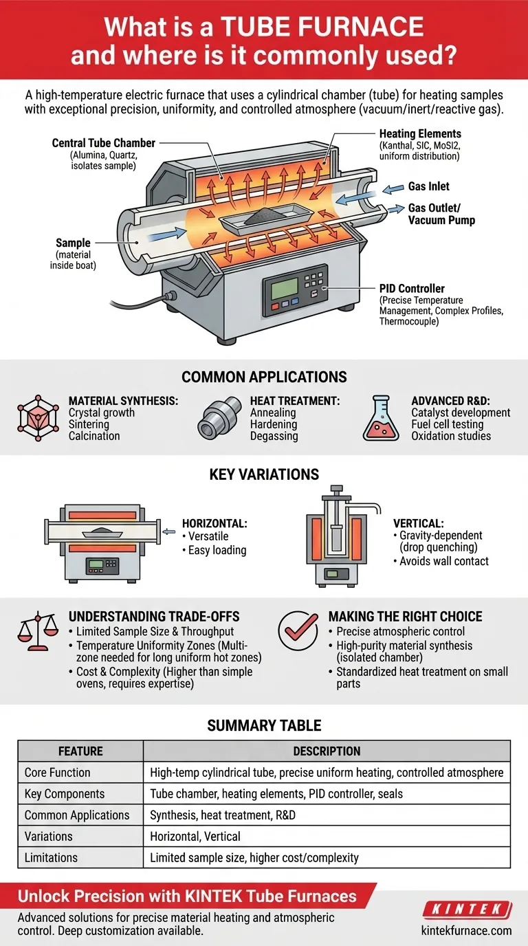 What is a tube furnace and where is it commonly used? Discover Precision Heating for Advanced Materials Visual Guide