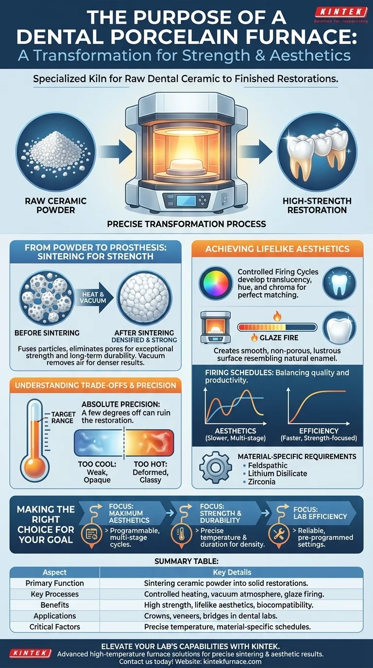 Qual è lo scopo principale di un forno per porcellana nel campo odontoiatrico? Ottenere restauri dentali perfetti con precisione Guida Visiva