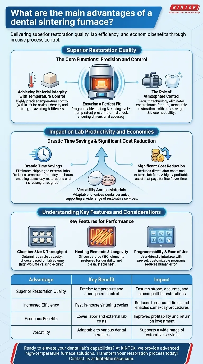 Quels sont les principaux avantages d'un four de frittage dentaire ? Améliorez la qualité, l'efficacité et les bénéfices Guide Visuel