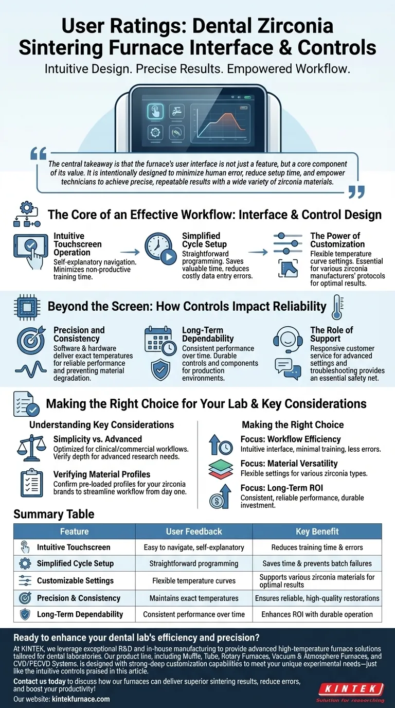 How do users rate the interface and controls of the dental zirconia sintering furnace? Discover Intuitive, Error-Free Operation Visual Guide