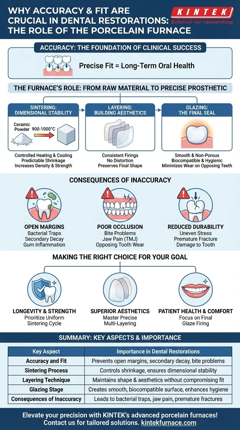 Por que a precisão e o ajuste são importantes em restaurações dentárias processadas por um forno de porcelana? Garanta a Saúde Oral e o Conforto a Longo Prazo Guia Visual