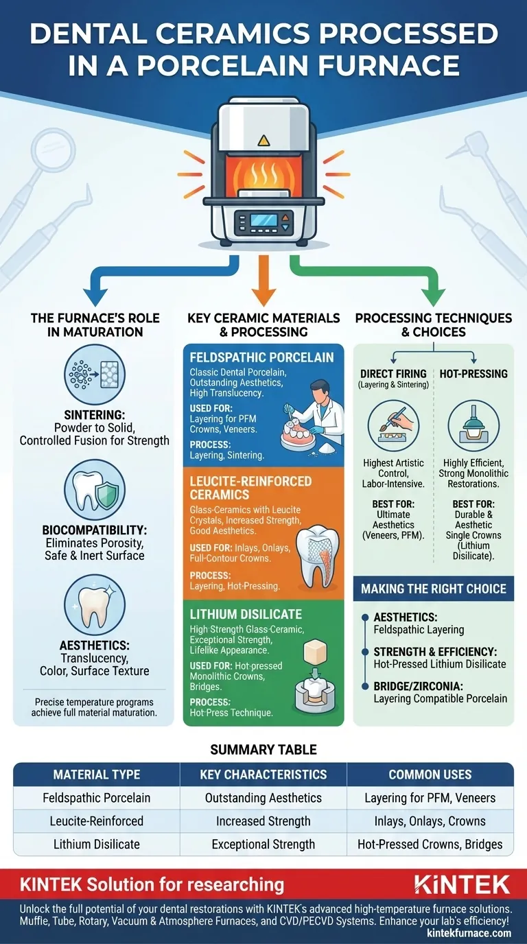 What types of dental ceramics can be processed in a porcelain furnace? Explore Key Materials for Superior Restorations Visual Guide