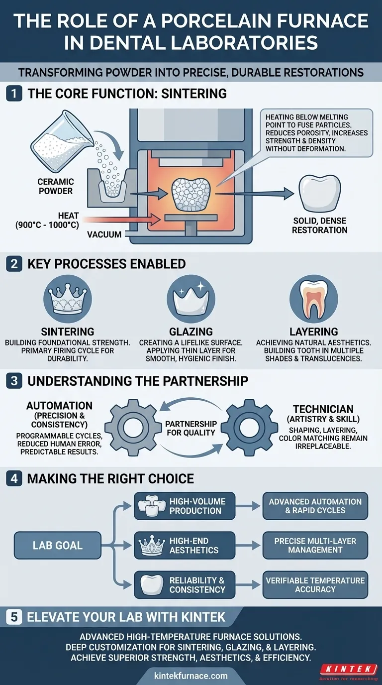 Qual é o papel geral de um forno de porcelana em laboratórios dentários? Essencial para a criação de restaurações dentárias duráveis e com aparência natural Guia Visual