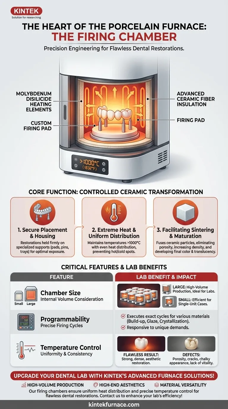 Quel est le but de la chambre de cuisson dans un four à porcelaine ? Assurez des restaurations dentaires parfaites avec précision Guide Visuel