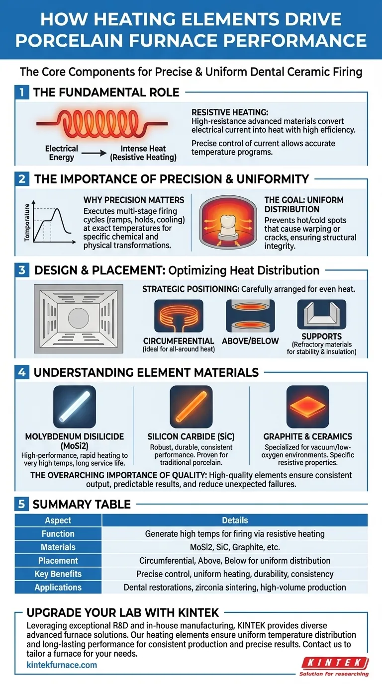 Come vengono utilizzati gli elementi riscaldanti in una macchina forno per porcellana? La chiave per una cottura di precisione delle ceramiche dentali Guida Visiva