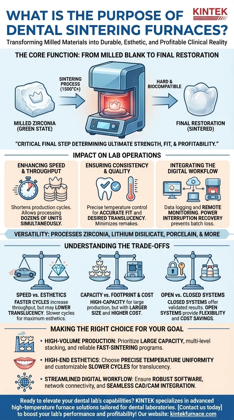 Qual è lo scopo dei forni di sinterizzazione dentale? Trasformare la Zirconia in restauri dentali durevoli e di alta qualità Guida Visiva