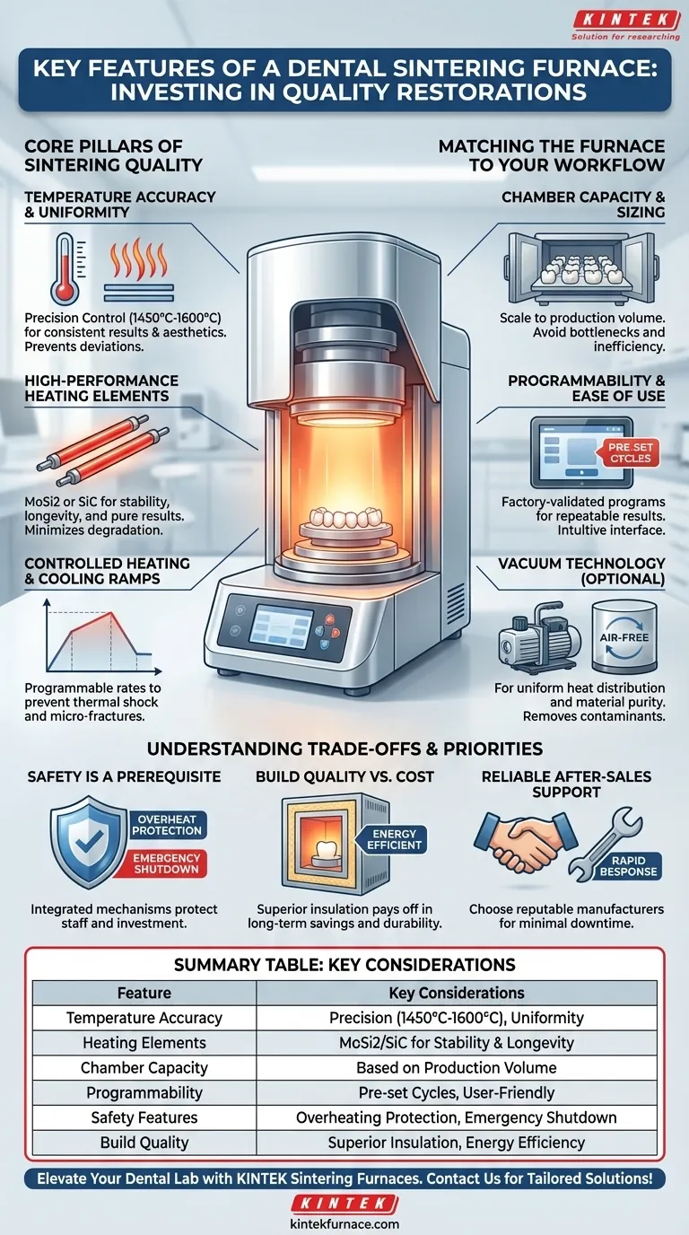 What are the key features to consider when selecting a dental sintering furnace? Ensure Precision and Quality for Your Lab Visual Guide