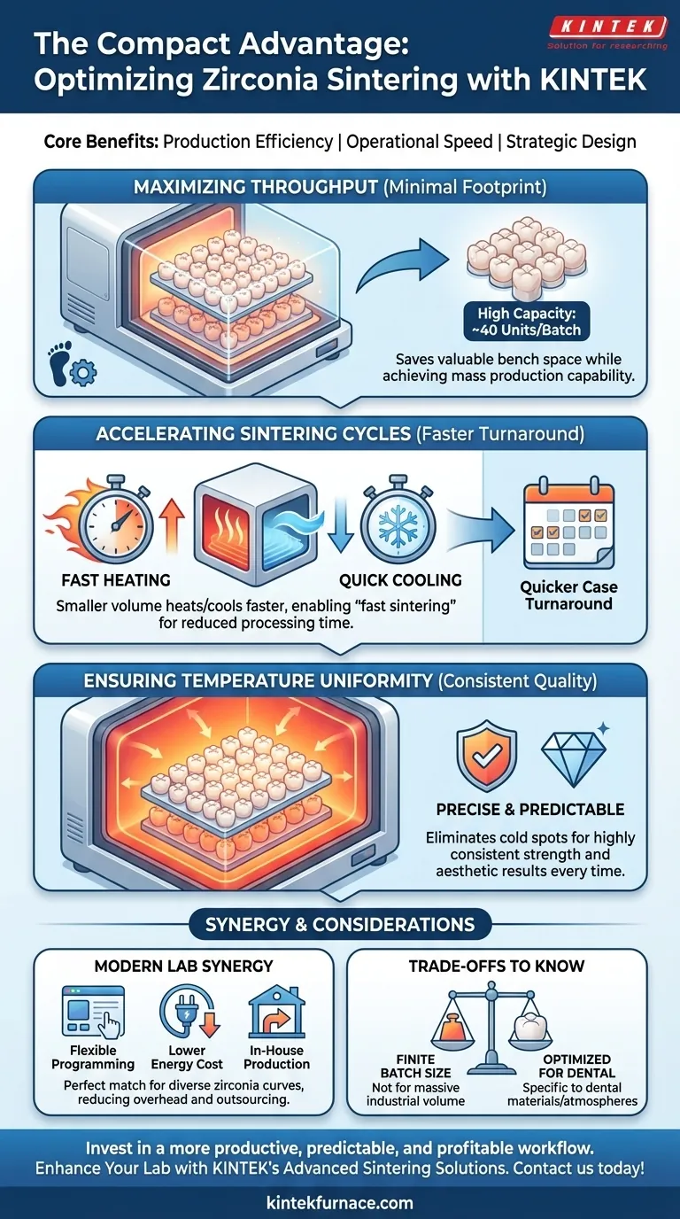 Quali sono i vantaggi della camera di sinterizzazione compatta nel Forno di Sinterizzazione Dentale per Zirconia? Aumenta l'Efficienza e la Velocità nei Laboratori Odontotecnici Guida Visiva