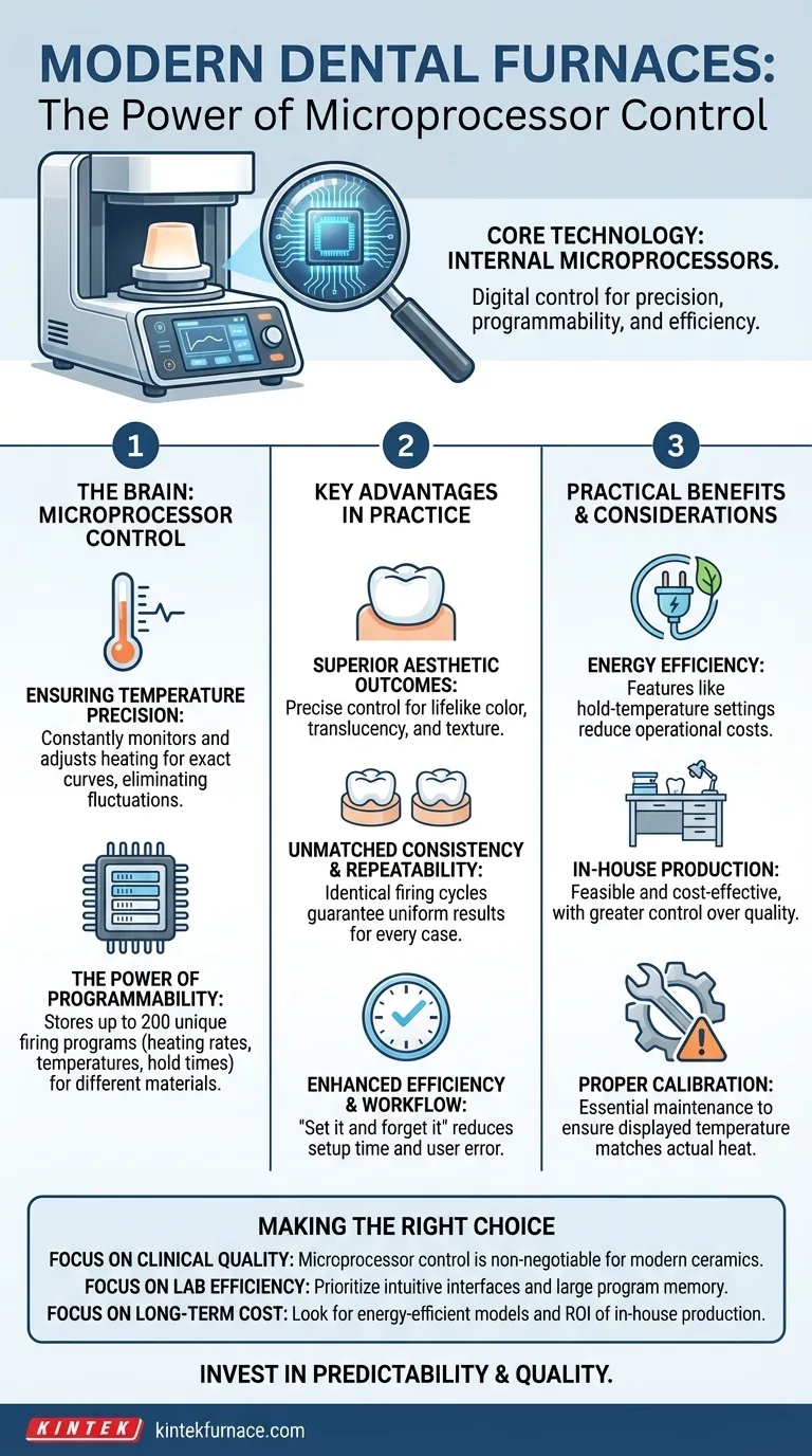 How are modern dental furnaces controlled and what advantages do they offer? Enhance Your Dental Lab's Precision and Efficiency Visual Guide