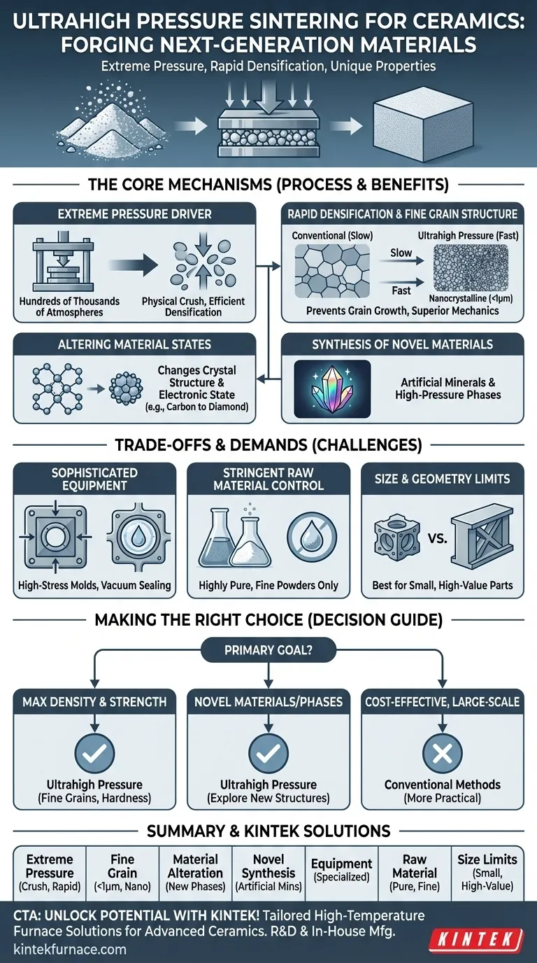 What are the characteristics of ultrahigh pressure sintering for ceramics? Achieve Dense, Fine-Grained Ceramics Visual Guide