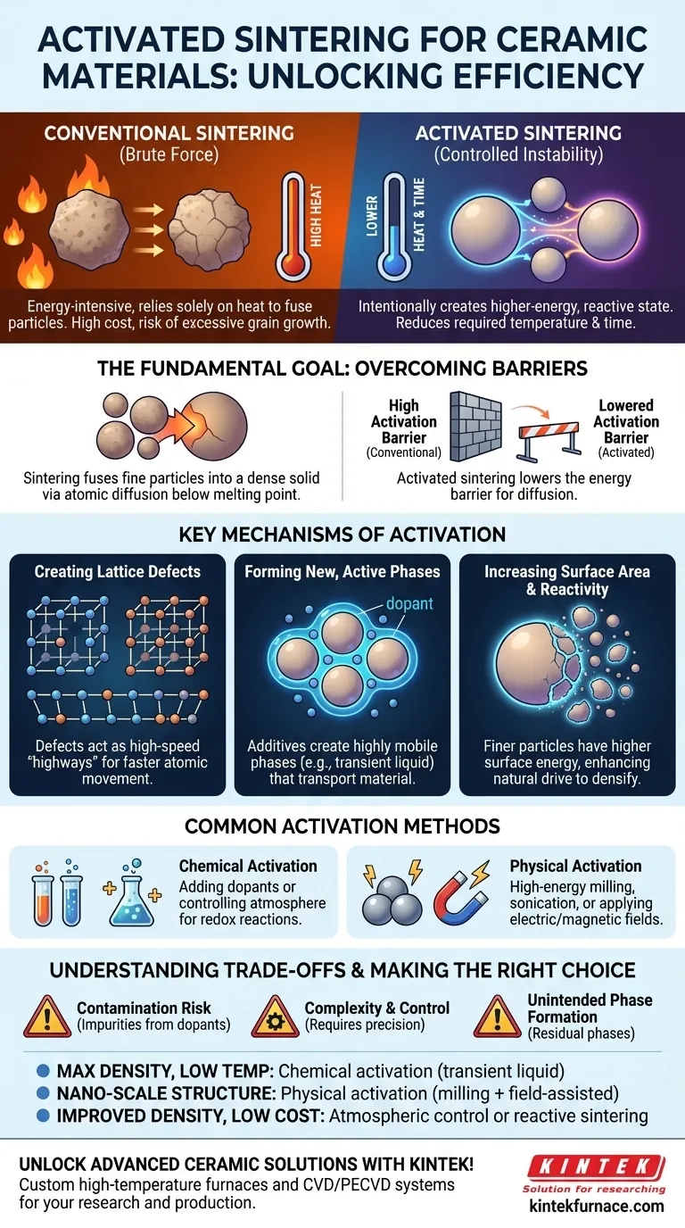 Come funziona la sinterizzazione attivata per i materiali ceramici? Temperature più basse, densificazione più rapida Guida Visiva