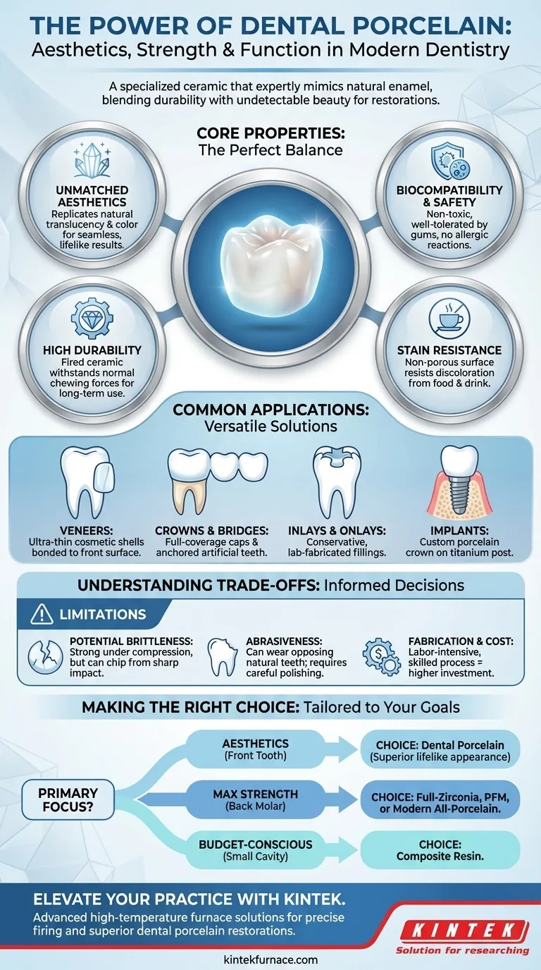 ¿Qué es la porcelana dental y por qué se utiliza en odontología? Descubra sus beneficios para sonrisas de aspecto natural Guía Visual
