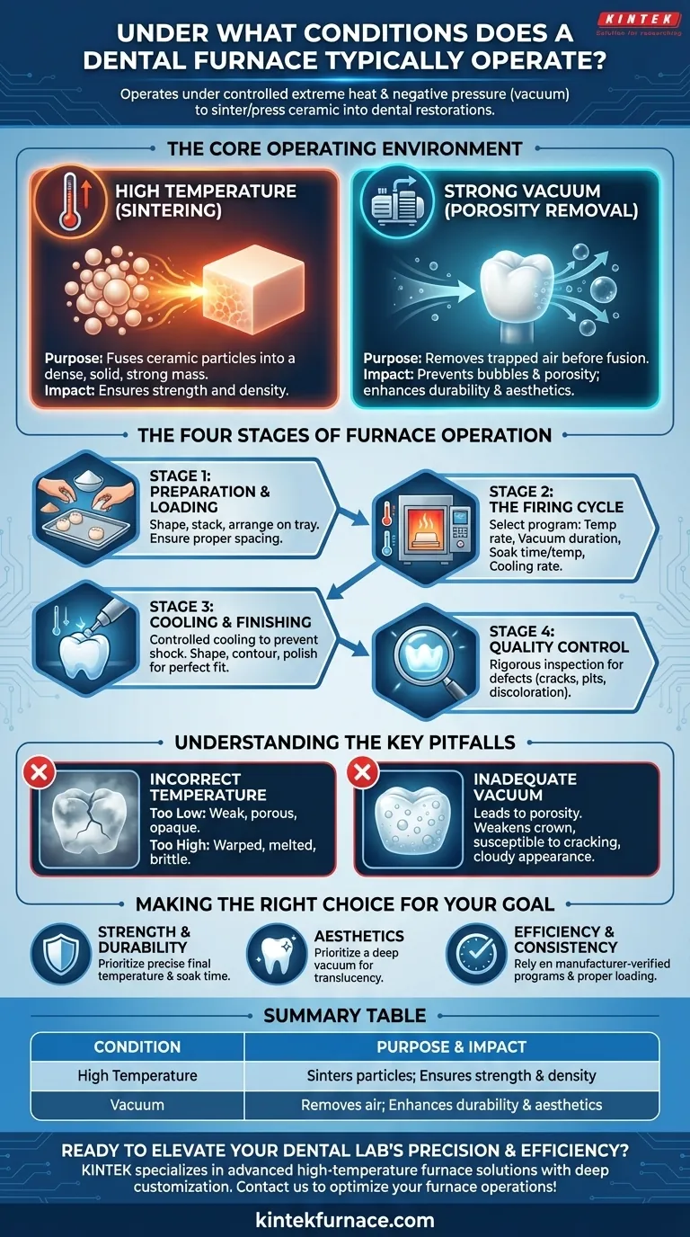 Em que condições um forno odontológico opera tipicamente? Fatores chave para restaurações dentárias perfeitas Guia Visual