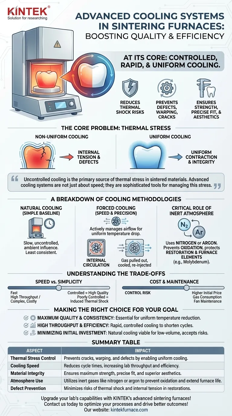 How do advanced cooling systems in sintering furnaces help? Achieve Crack-Free, High-Quality Dental Restorations Visual Guide